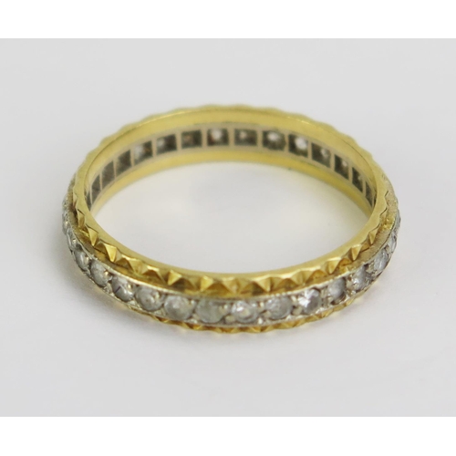 68 - An 18ct Gold and Diamond Eternity Ring, c. 1.6mm stones, 4mm wide band, size N.25 2.74g