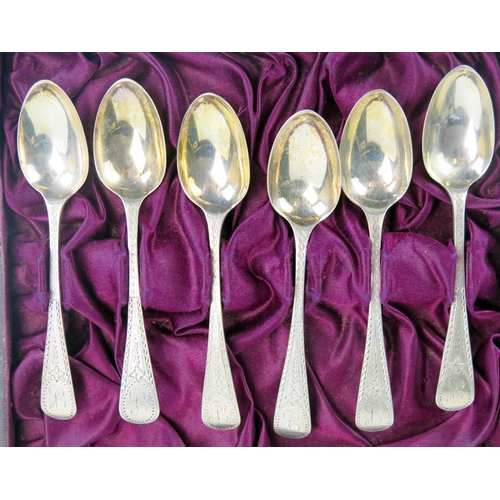 707 - A set of six Victorian silver coffee spoons, maker Holland, Son & Slater, London, 1880, with bright ... 