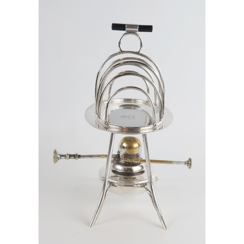 718 - A George V silver six division toast rack and warmer, maker Asprey & Co Ltd, Birmingham, 1913, of ov... 