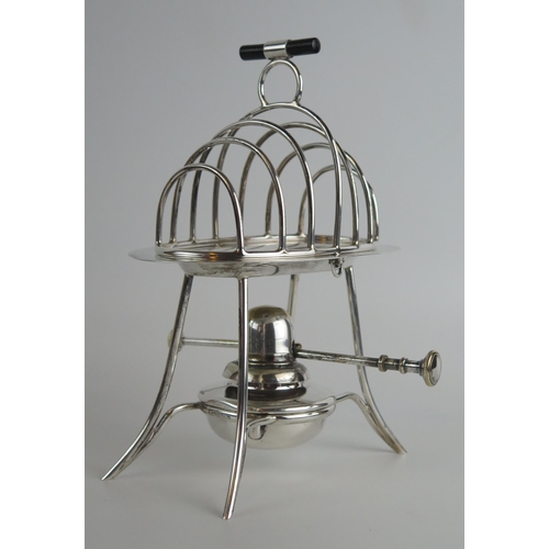 718 - A George V silver six division toast rack and warmer, maker Asprey & Co Ltd, Birmingham, 1913, of ov... 