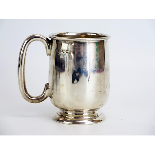 730 - An Edward VIII silver christening mug, maker Viners Ltd, Sheffield, 1936, crested of plain cylindric... 