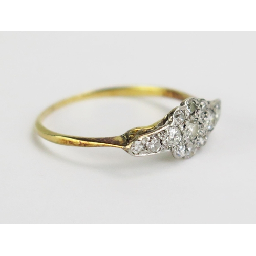 87 - A Precious Yellow Metal and Diamond Ring, 17.5x7.5mm head, size P.75, KEE tested as 18ct, 1.55g gros... 