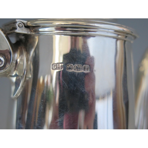 538 - A George V silver coffee pot, maker Harrison Brothers & Howson, Sheffield, 1923, inscribed, of cylin... 