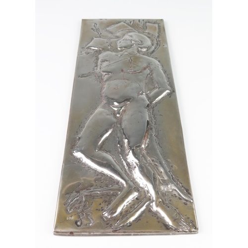 695 - A continental silver panel depicting the martyrdom of St Sebastian, indistinctly monogrammed and dat... 