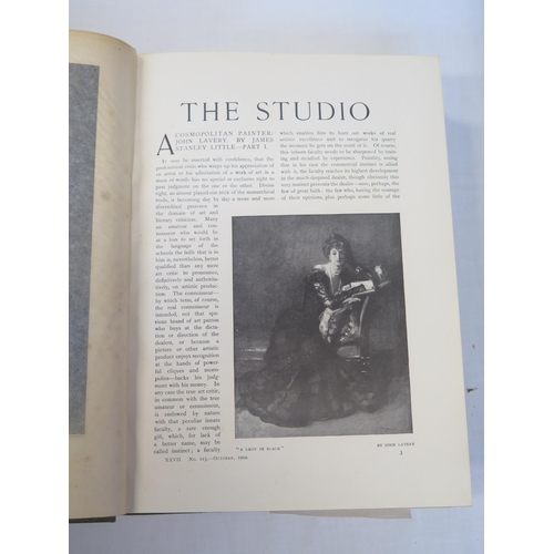 1271 - The Studio Magazine: 26 volumes, contemporary green cloth illustrated throughout, folio, includes ar... 