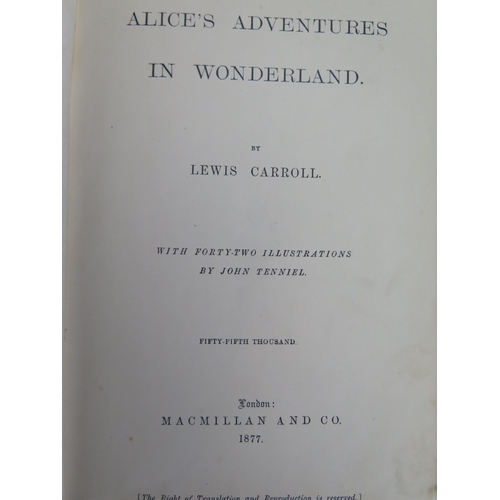 1273 - CARROLL (Lewis) Alice's Adventures in Wonderland, illustrated by John Tenniel, London 1877, cloth. (... 