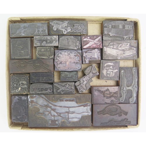 1240 - A collection of printing blocks, including block for Dinky No 965 Euclid Rear Dump Truck, toy planes... 