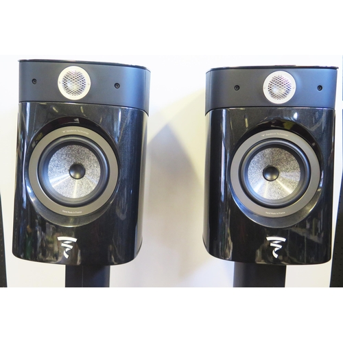 1320J - A Pair of Focal Sopra N1 Compact Speakers with floor stands. Boxed and tested