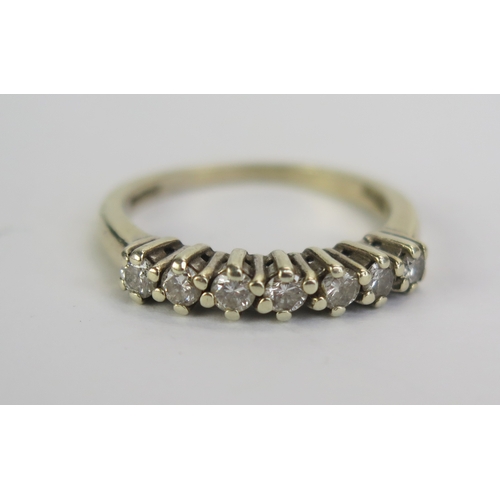 12 - A 9ct White Gold and Diamond Half Eternity Ring, continental marks, .33ct, size K.5, 2.52g