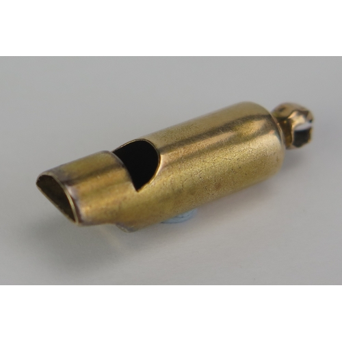 128 - A Yellow Metal Whistle, 1.2g a/f