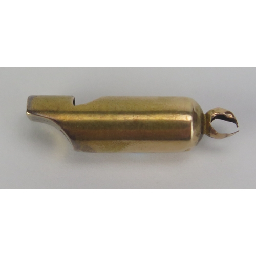 128 - A Yellow Metal Whistle, 1.2g a/f