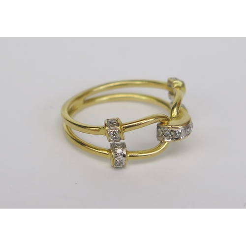 148 - A Modern 18ct Gold and Diamond Ring, size L, stamped 750, 3.7g