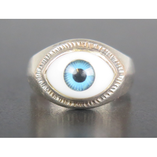 164 - A Sterling Silver 'All Seeing Eye' Ring, size L