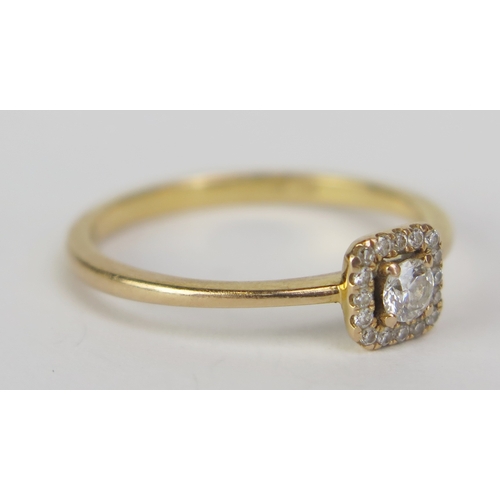 184 - An 18K Gold and Diamond Ring, size M, stamped 18K750 .18ct, 1.81g