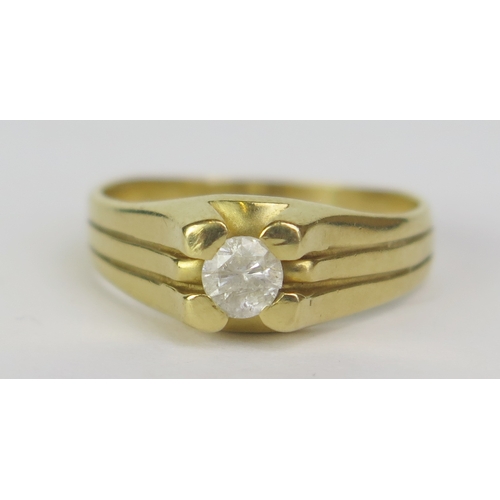 185 - A Precious Yellow Metal and White Stone Solitaire Ring, size .75, KEE tested as 14K, 4.21g. UNLESS O... 