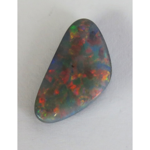 20 - A Black Fire Opal Polished Specimen, 16.7x9.1mm, .78g