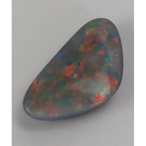 20 - A Black Fire Opal Polished Specimen, 16.7x9.1mm, .78g