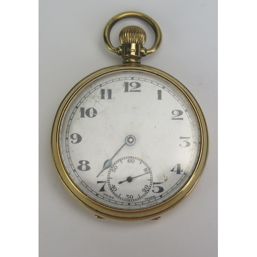 401 - A 9ct Gold Pocket Watch, 48.8mm case,  Birmingham 1936, 80.11g gross. Not running A/F