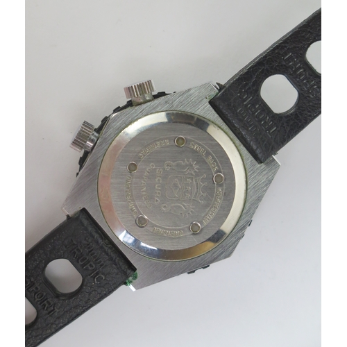 411 - A SICURA Computer Wristwatch, 43.6mm outer bezel with 23 jewel mechanical wind movement. Running