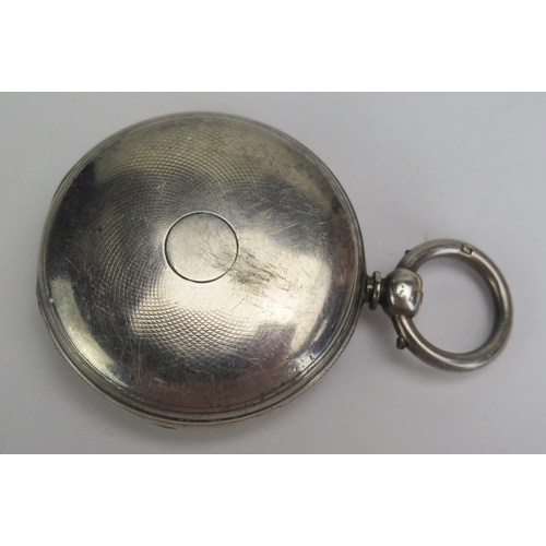 419 - A Victorian Silver Full Hunter Pocket Watch with engine turned decoration, 48.8mm case with unsigned... 