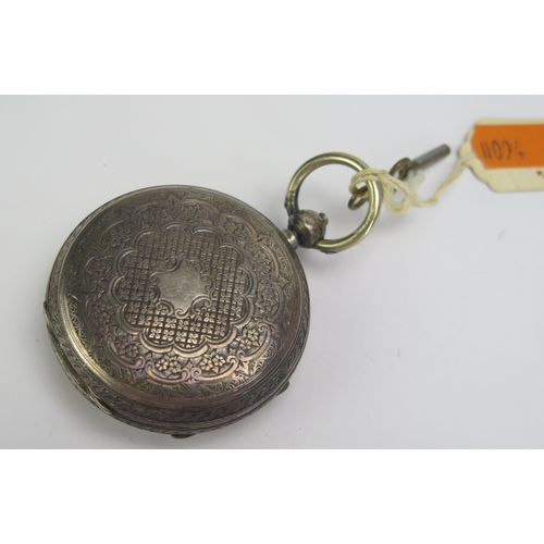 420 - A Victorian Silver Cased Open Dial Key Wound Pocket Watch, 51.2mm case with chain driven movement si... 