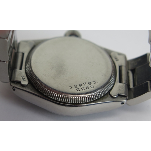 422 - A Rolex Oyster Steel Cased Wristwatch, ref: 2280, (c. 1940's), 30mm case, back no. 129793 2280, 17 r... 