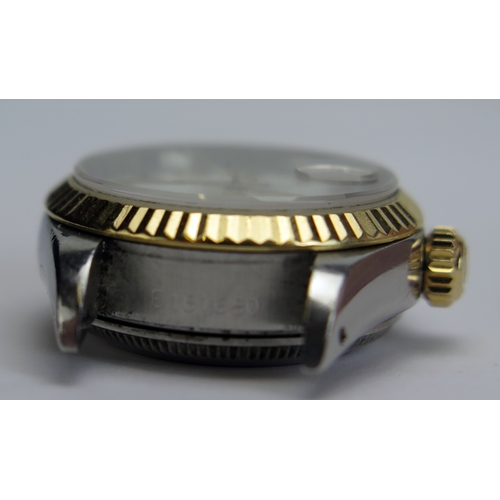 423 - A Ladies ROLEX Steel and Gold Datejust, ref: 69173,  26mm Oyster case, no. E161650, back no. 69000A,... 