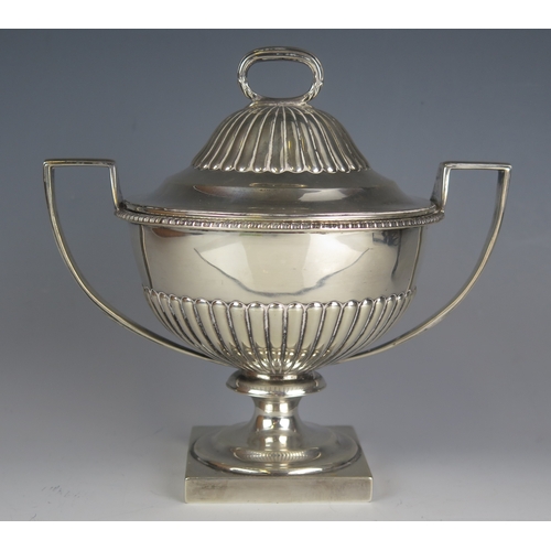 579 - A late Victorian silver twin-handled tureen and cover, maker Charles Stuart Harris, London, 1898, wi... 