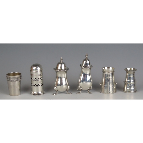 590 - A collection of assorted silver condiments, various makers and dates, total weight of silver, 118gms... 