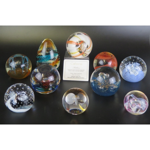 1011 - A collection of ten assorted Caithness paperweights, include 