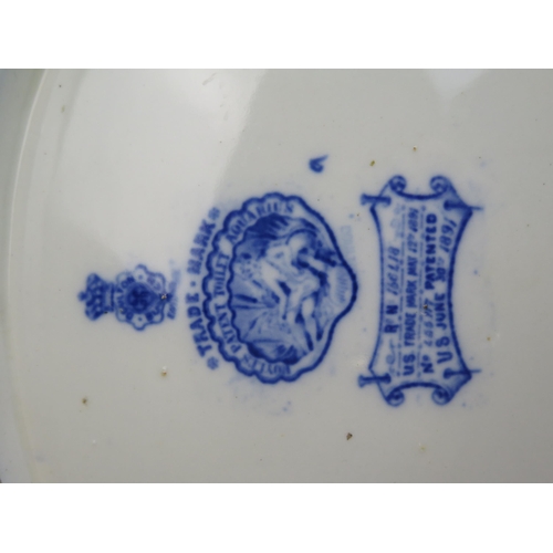 1044 - A Victorian Doulton Burslem 'Royles Patent Toilet Aquarius' wash basin, water pitcher and stand, the... 