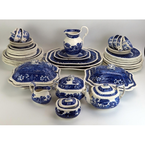 1052 - An extensive Copeland dinner service with blue and white transfer 