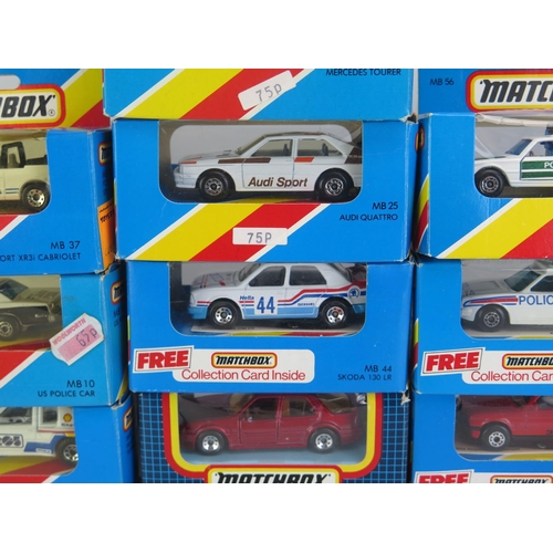 1220 - Matchbox Superfast Blue Box Collection, some Lesney issues, models include 44 Skoda 130 LR, 25  Audi... 