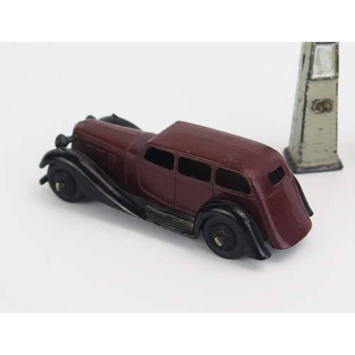 1241 - Dinky 36a Armstrong-Siddeley (Type 5) in maroon/black, black ridged hubs - excellent and Dinky 29e S... 