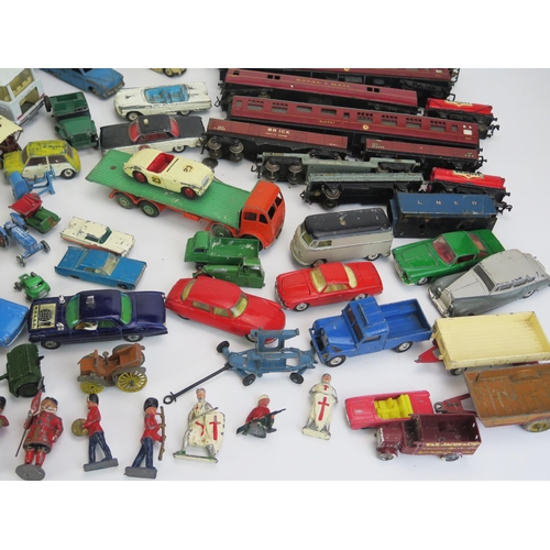 1245 - Collection of Vintage Playworn Diecast and Trains including Dinky, Hornby, Corgi, Matchbox, Triang e... 