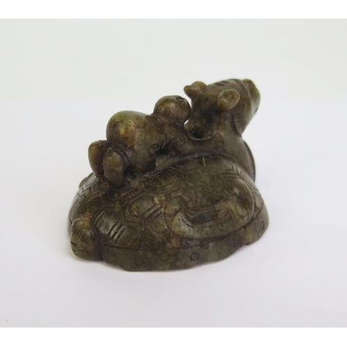 1331 - A Chinese Jade Carving of a Dragon Turtle (Longgui), 61mm long