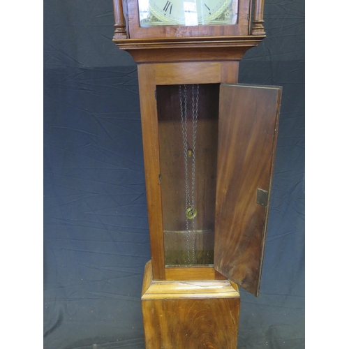 1352 - Pinn, Exmouth, a late 18th century mahogany longcase clock, with square hood, with plain waist panel... 