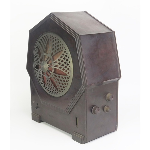 1400 - An Art Deco period Philips model 2634 mains radio player, with arched Bakelite case, circa 1930/31, ... 