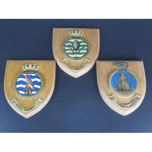 1460 - *WITHDRAWN* Three mess plaques. R.N.A.S Culdrose, R. N. College Dartmouth, and H.M.S. Darlaston each... 