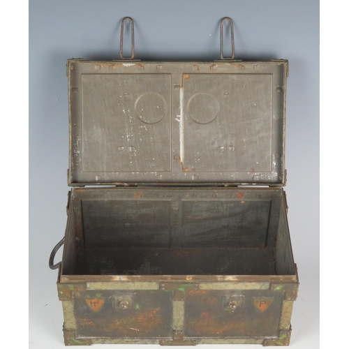 1489 - Huntley & Palmer, an Edwardian biscuit tin in the form of a travelling trunk, with lithographed deta... 