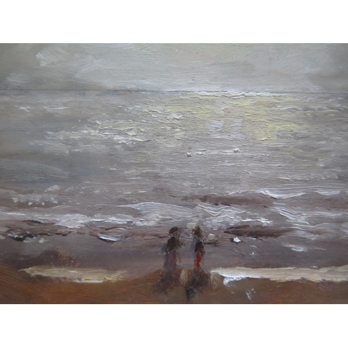 1542 - Ian Dunn (20th Century Artist), 'Moonlight over Grange Bay',  oil, pencil signed and titled on mount... 