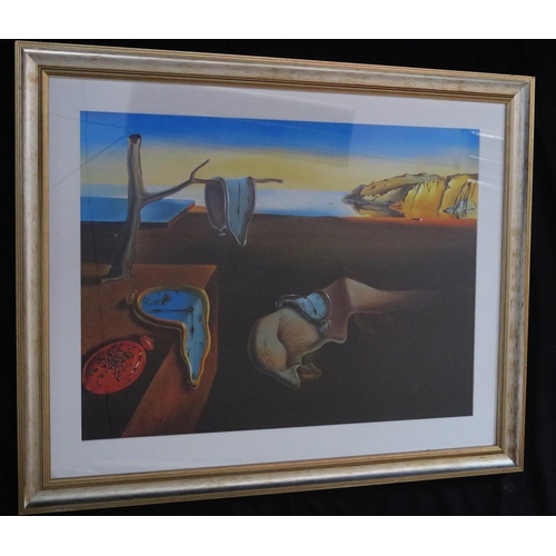 1560 - Salvador Dali - The Persistence of Memory print (melting clocks), framed and glazed 101.5x82.5xm ove... 