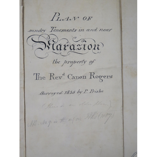 1454A - A plan of sundry tenements in and near Marazion, the property of the Rev Canon Rogers, surveyed 1835... 