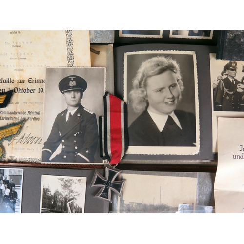 1480 - World War Two Romance, Kriegsmarine  radio operator Richard Toepfera collection of medals, awards, p... 