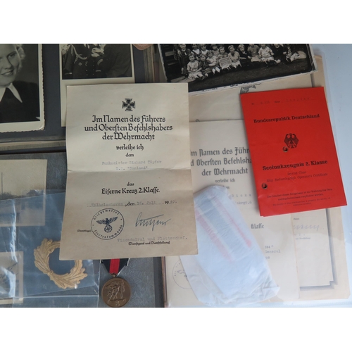 1480 - World War Two Romance, Kriegsmarine  radio operator Richard Toepfera collection of medals, awards, p... 