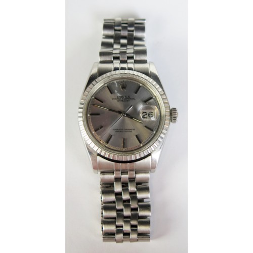 426 - A Gent's ROLEX Datejust Steel Cased Wristwatch, ref: 1603, 36mm case, no. 3612995, back no. 1603, ca... 