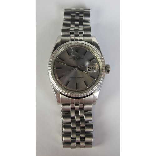 426 - A Gent's ROLEX Datejust Steel Cased Wristwatch, ref: 1603, 36mm case, no. 3612995, back no. 1603, ca... 