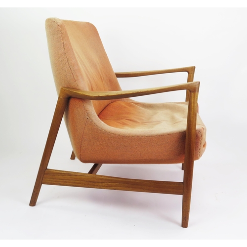 1001 - IB KOFOD LARSEN, Teak Easy Chair Model 4346 designed in 1956 and produced by Fritz Hansen and marked... 