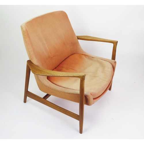 1001 - IB KOFOD LARSEN, Teak Easy Chair Model 4346 designed in 1956 and produced by Fritz Hansen and marked... 