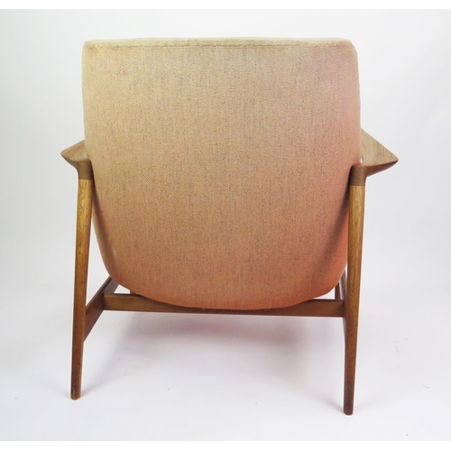 1001 - IB KOFOD LARSEN, Teak Easy Chair Model 4346 designed in 1956 and produced by Fritz Hansen and marked... 